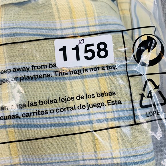 Mens Natural Issue Yellow Plaid‎ button Down Shirt Size XL Short Sleeve Collared - Picture 6 of 7